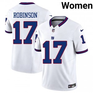 Wan'Dale Robinson NY Giants #17 Women Original Football Stitched Throwback Jersey - White Edition 95581096