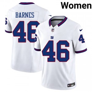 Zaire Barnes New York Giants #46 Women Premium Football Embroidery Throwback Jersey - White Edition 33764295