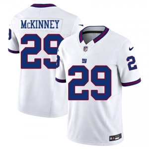 #29 Xavier McKinney NYG Men Professional Football Sewn Jersey - Throwback White Edition 57271809