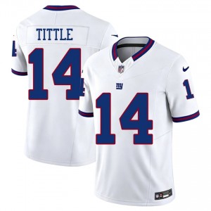 #14 Y.A. Tittle Big Blue Men Essential Football Embroidery Jersey - Throwback White Edition 65286413