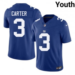 Abdul Carter Giants #3 Youth Elite Thread Football Stitch Jersey - Royal Edition 18700979