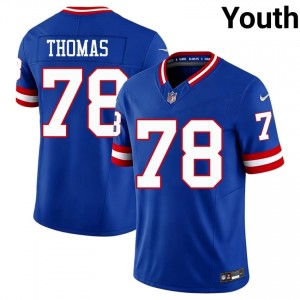 #78 Andrew Thomas NY Giants Youth Professional Football Stitched Jersey - Throwback Royal Edition 15815887