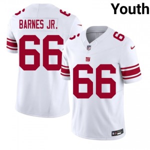 #66 Anquin Barnes Jr. NYG Youth Original Football Sewn Jersey - White Edition 94885055