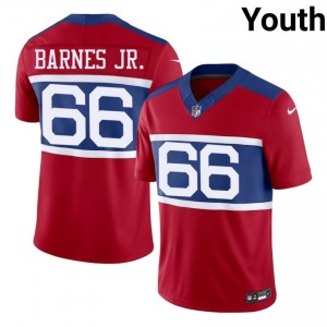 Anquin Barnes Jr. Giants #66 Youth Licensed Football Stitch Jersey - Red Edition 71151141
