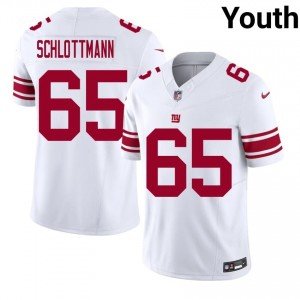 #65 Austin Schlottmann New York Giants Youth Original Football Embroidery Jersey - White Edition 30824484