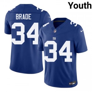 Beau Brade New York Giants #34 Youth Durable Football Stitched Jersey - Royal Edition 18278685
