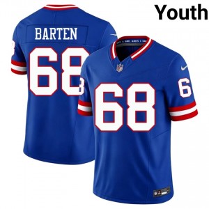 #68 Ben Barten NY Giants Youth Licensed Football Stitched Jersey - Throwback Royal Edition 24160122