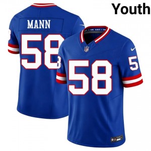 #58 Ben Mann Giants Youth Professional Football Stitch Jersey - Throwback Royal Edition 34910741