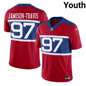 Bobby Jamison-Travis Giants #97 Youth Elite Thread Football Stitch Jersey - Red Edition 46630309
