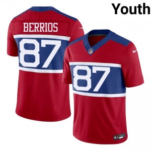 Braxton Berrios New York Giants #87 Youth Iconic Football Embroidery Jersey - Red Edition 65022750