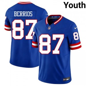 #87 Braxton Berrios Big Blue Youth Gameday Football Embroidery Jersey - Throwback Royal Edition 20592328