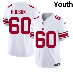 #60 Bryan Hudson NY Giants Youth Pro Cut Football Stitched Jersey - White Edition 34378578
