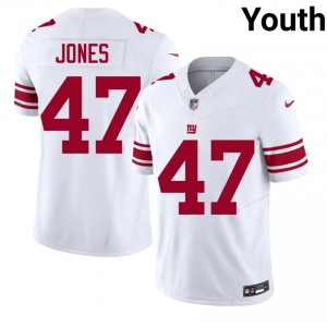 #47 Cam Jones New York Giants Youth Premium Football Stitched Jersey - White Edition 28734759