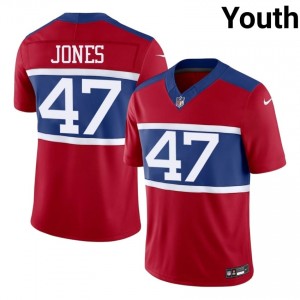 Cam Jones Big Blue #47 Youth Gameday Football Embroidery Jersey - Red Edition 64381181