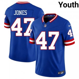 #47 Cam Jones NY Giants Youth Elite Thread Football Stitched Jersey - Throwback Royal Edition 91323910