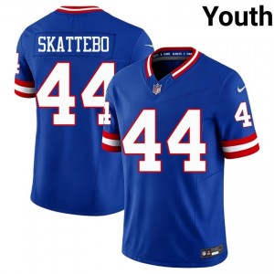 #44 Cam Skattebo Giants Youth Gameday Football Stitch Jersey - Throwback Royal Edition 55367424