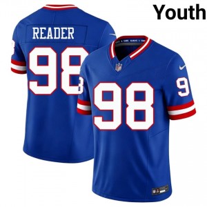 #98 DJ Reader NY Giants Youth Limited Football Stitch Jersey - Throwback Royal Edition 37528841