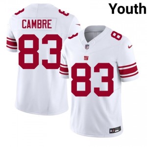 #83 Dalen Cambre New York Giants Youth Licensed Football Stitched Jersey - White Edition 16165186