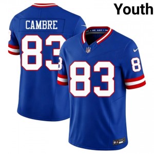 #83 Dalen Cambre NY Giants Youth Pro Cut Football Stitched Jersey - Throwback Royal Edition 88400124
