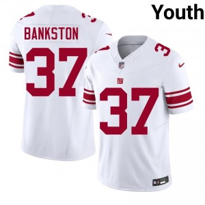 #37 Damon Bankston Giants Youth Pro Cut Football Stitch Jersey - White Edition 75367915