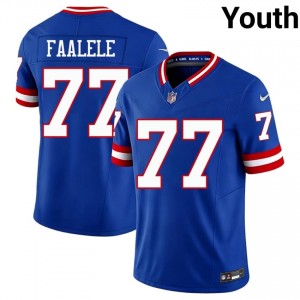 #77 Daniel Faalele Big Blue Youth Licensed Football Embroidery Jersey - Throwback Royal Edition 29325299