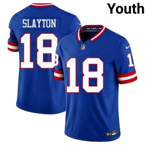 #18 Darius Slayton NYG Youth Player Football Sewn Jersey - Throwback Royal Edition 92845185
