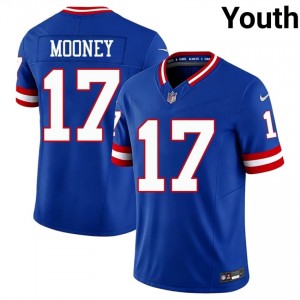 #17 Darnell Mooney NY Giants Youth Classic Football Stitched Jersey - Throwback Royal Edition 44487783