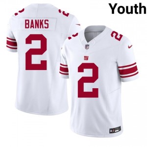 #2 Deonte Banks NY Giants Youth Moisture Wicking Football Stitched Jersey - White Edition 67901449