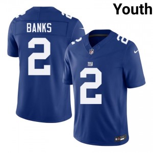 Deonte Banks NYG #2 Youth Iconic Football Sewn Jersey - Royal Edition 59836930