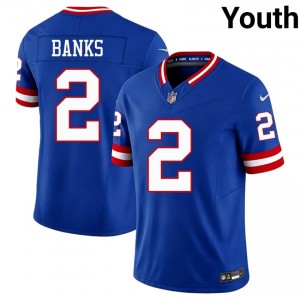 #2 Deonte Banks Big Blue Youth Essential Football Embroidery Jersey - Throwback Royal Edition 62045287