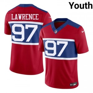 Dexter Lawrence New York Giants #97 Youth Elite Thread Football Embroidery Jersey - Red Edition 73753486