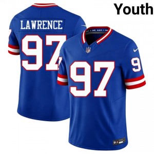 #97 Dexter Lawrence Big Blue Youth Exclusive Football Embroidery Jersey - Throwback Royal Edition 36378610