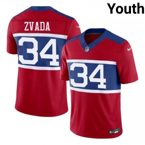 Dominic Zvada Giants #34 Youth Exclusive Football Stitch Jersey - Red Edition 87863226