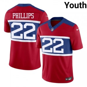 Dru Phillips NY Giants #22 Youth Professional Football Stitch Jersey - Red Edition 63886643