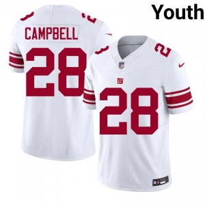 #28 Elijah Campbell NY Giants Youth Elite Thread Football Stitch Jersey - White Edition 89099765