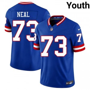 #73 Evan Neal New York Giants Youth Authentic Football Stitched Jersey - Throwback Royal Edition 71299049