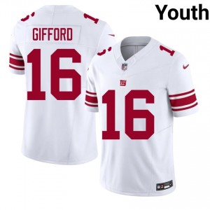 #16 Frank Gifford New York Giants Youth Exclusive Football Stitched Jersey - White Edition 12541000