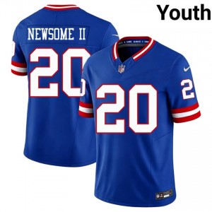 #20 Greg Newsome II NY Giants Youth Gameday Football Stitch Jersey - Throwback Royal Edition 58884099