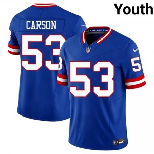#53 Harry Carson New York Giants Youth Iconic Football Embroidery Jersey - Throwback Royal Edition 37476793