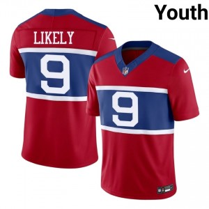 Isaiah Likely NYG #9 Youth Professional Football Sewn Jersey - Red Edition 70848699