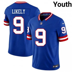#9 Isaiah Likely New York Giants Youth Pro Cut Football Embroidery Jersey - Throwback Royal Edition 98526386