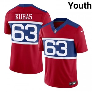 Jake Kubas NY Giants #63 Youth Pro Cut Football Stitched Jersey - Red Edition 30002544