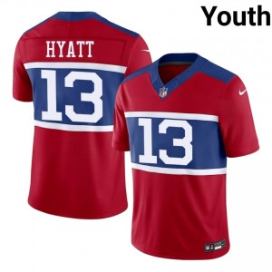 Jalin Hyatt NY Giants #13 Youth Licensed Football Stitched Jersey - Red Edition 62867375