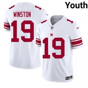 #19 Jameis Winston Giants Youth Moisture Wicking Football Stitch Jersey - White Edition 25970946