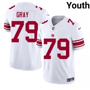 #79 Jarrod Gray Giants Youth Elite Thread Football Stitch Jersey - White Edition 24408073
