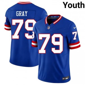 #79 Jarrod Gray New York Giants Youth Original Football Stitched Jersey - Throwback Royal Edition 64566955
