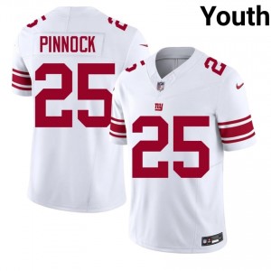 #25 Jason Pinnock Giants Youth Authentic Football Stitch Jersey - White Edition 87650802