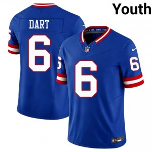 #6 Jaxson Dart NY Giants Youth NFL Football Stitch Jersey - Throwback Royal Edition 78409294