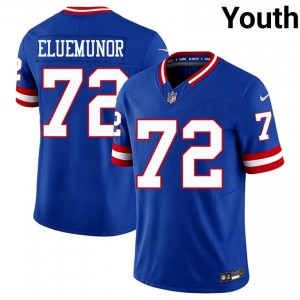 #72 Jermaine Eluemunor Giants Youth Classic Football Stitch Jersey - Throwback Royal Edition 64622208