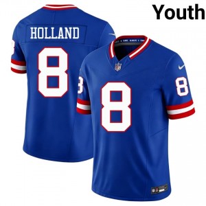#8 Jevon Holland Giants Youth NFL Football Stitch Jersey - Throwback Royal Edition 37650749